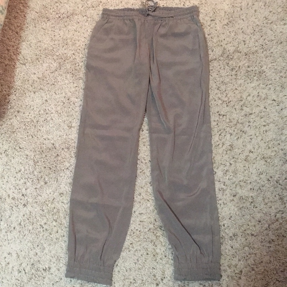 Tan silky joggers